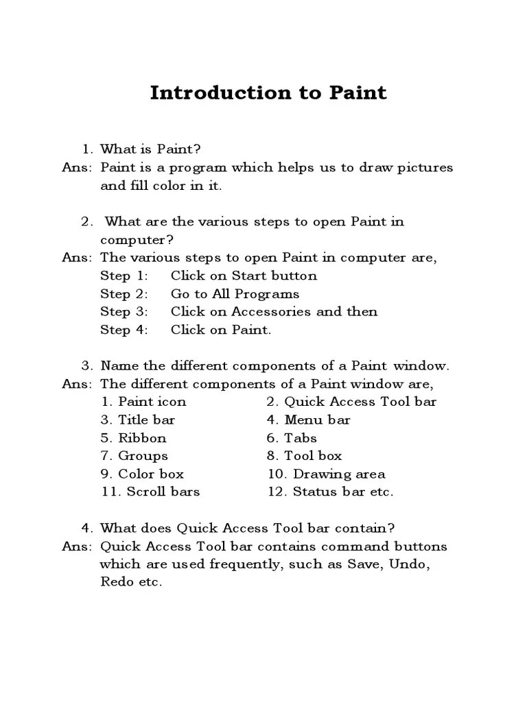 Introduction To Paint PDF