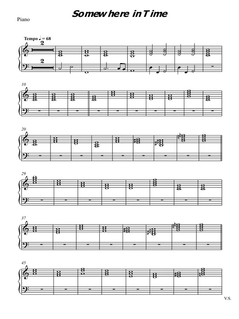 SomewhereinTime Piano PDF
