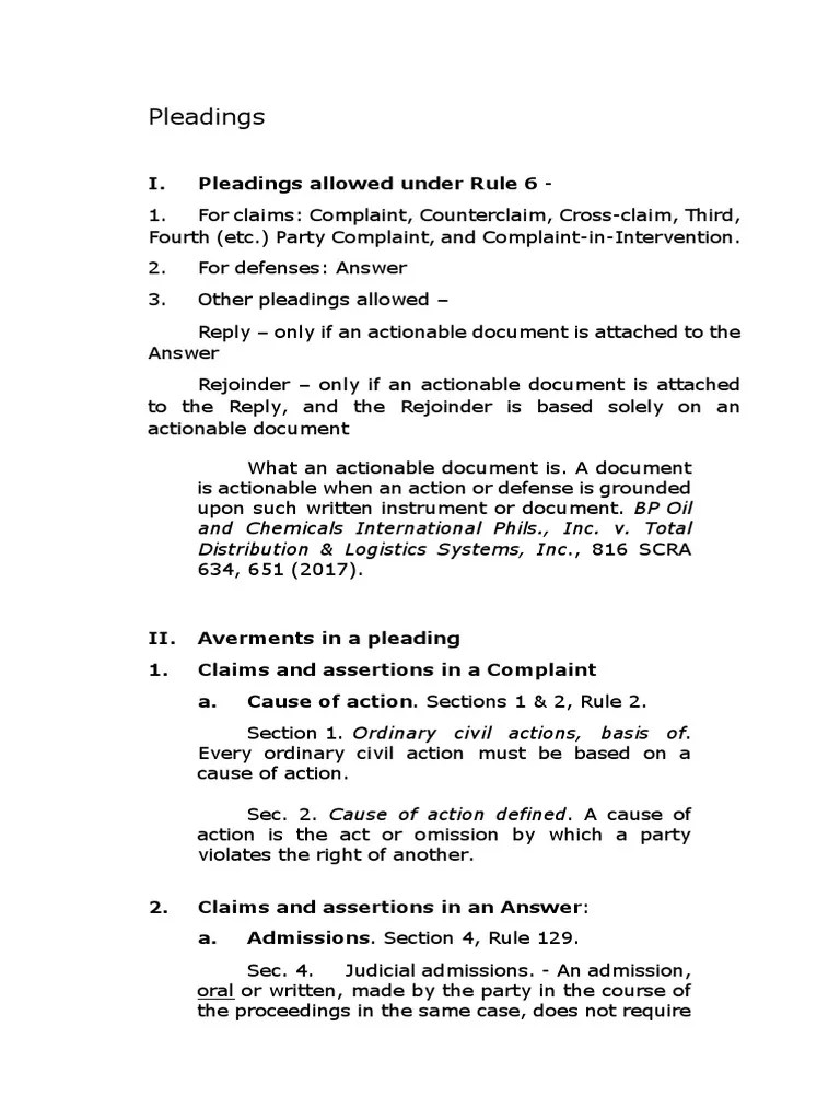 Pleadings PDF Pleading Affirmative Defense
