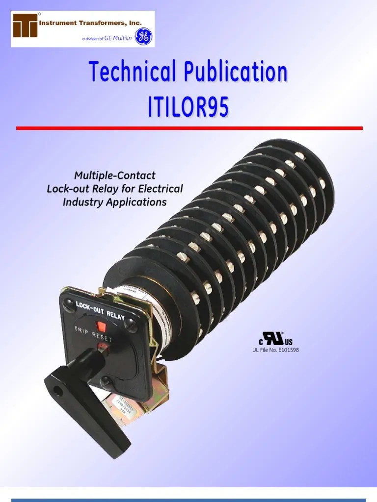 Lockout Relays Relay Series And Parallel Circuits
