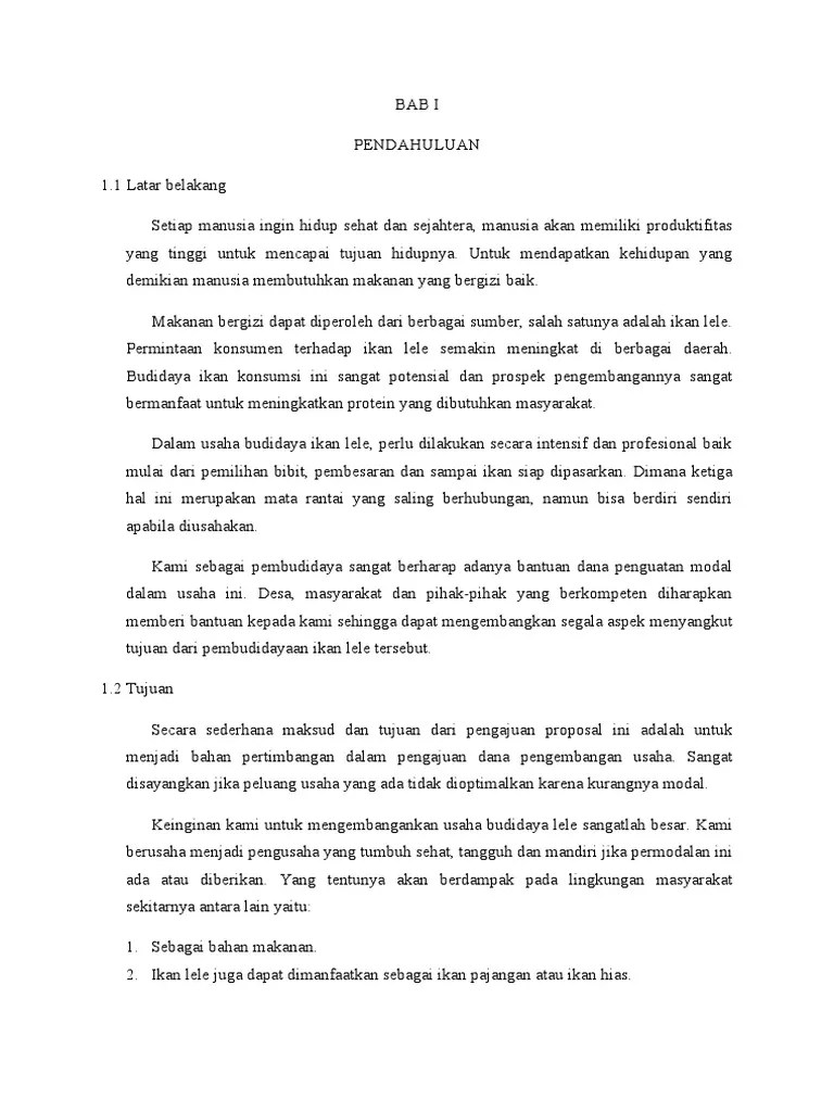 Proposal Budidaya Ikan Lele PDF