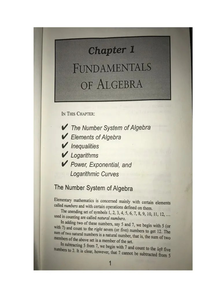 Fundamentals of Algebra | PDF