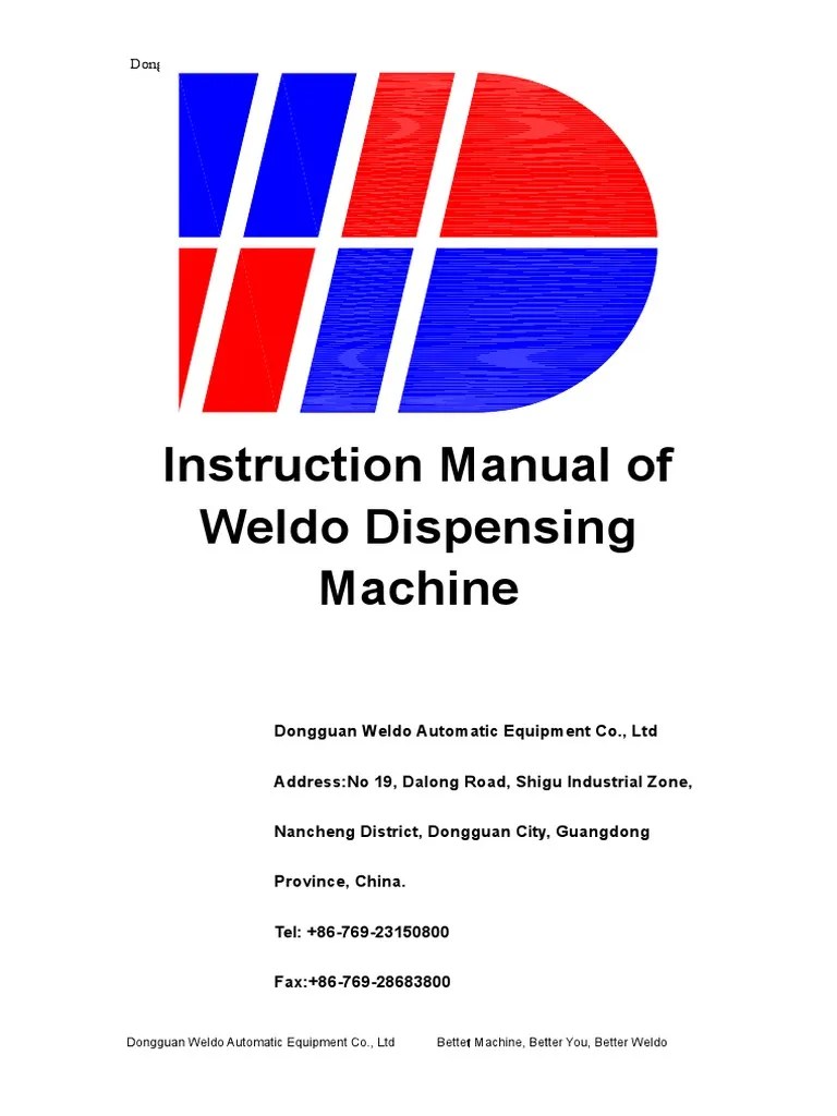 Instruction Manual of Weldo Dispensing Machine 2 PDF Computer File