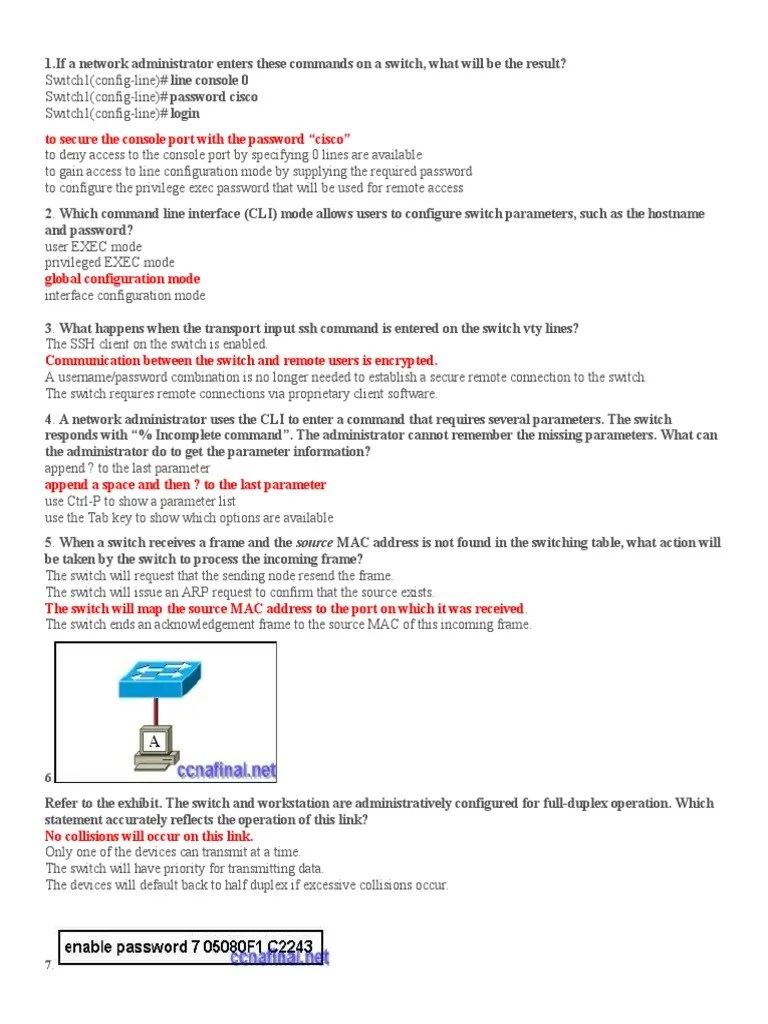 Chapter 2 Quiz Answers Password Network Switch