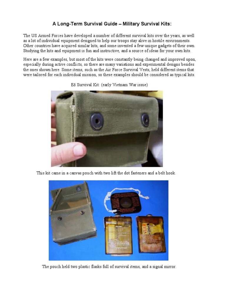 A LongTerm Survival Guide Military Survival Kits Survival Skills