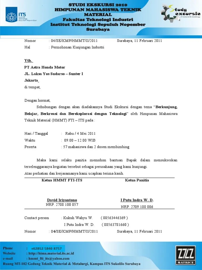 surat permohonan industri