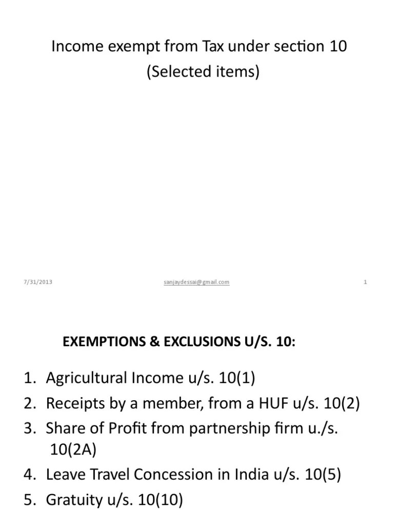 Exempt Fromtax Under Section10 PDF Tax Exemption Dividend