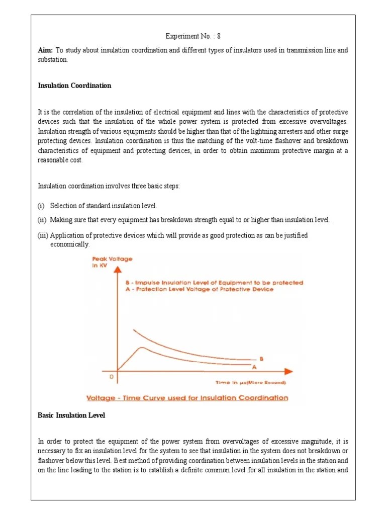 To Study About Insulation Coordination and Different Types of