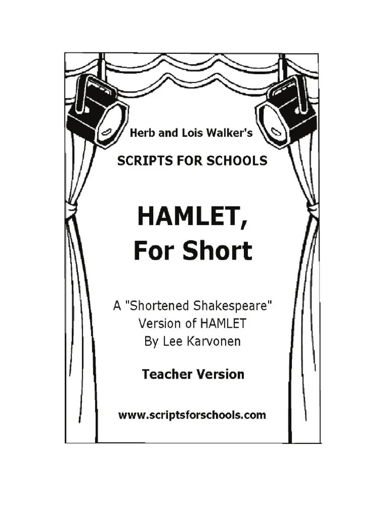 TPSS 1 HAMLET FOR SHORT Sample Pages1 PDF Hamlet Plays Based On