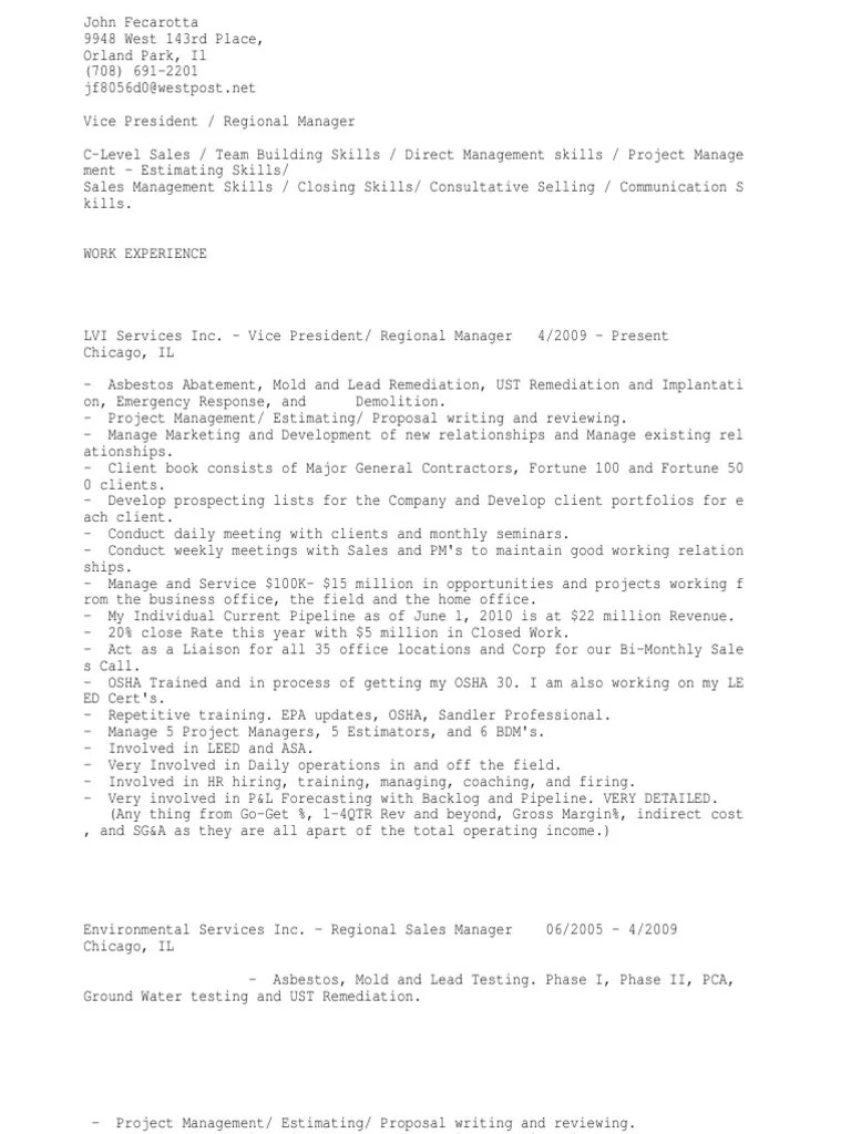 Regional Manager PDF Business