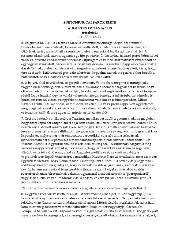 Suetonius Augustus (Részletek) PDF