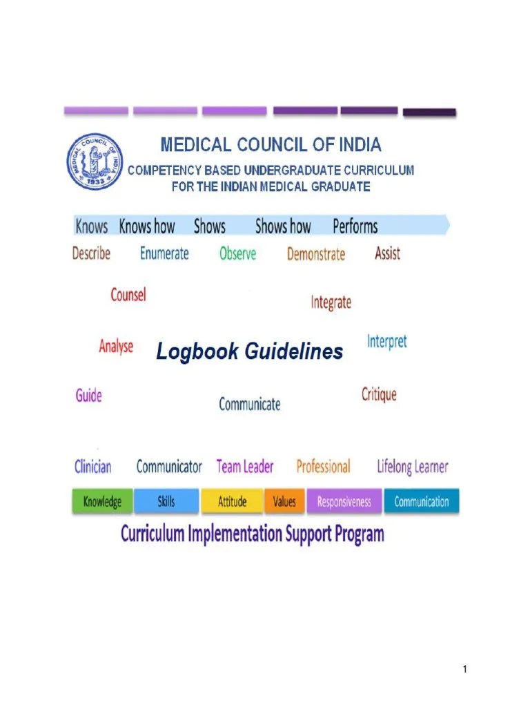 Logbook Guidelines 17.01.2020 PDF Learning Curriculum