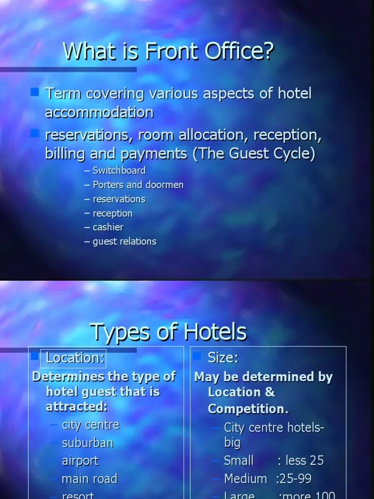 What Is Front Office? PDF