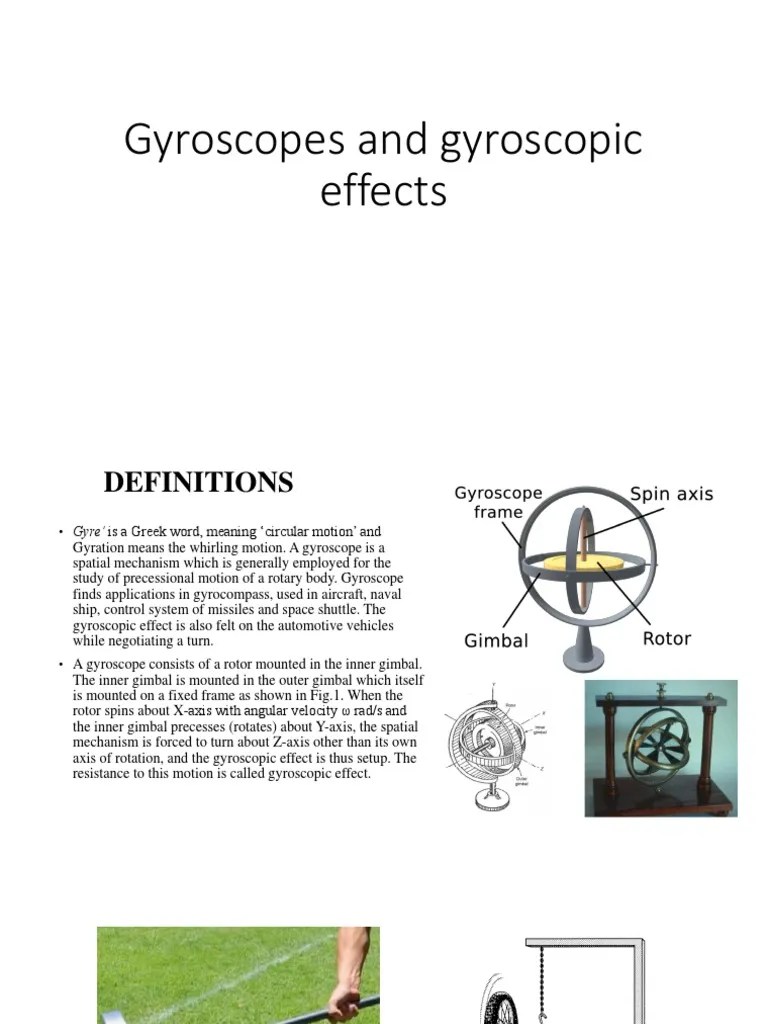 Gyroscopes and Gyroscopic Effects NOTES PDF Rotation Around A Fixed