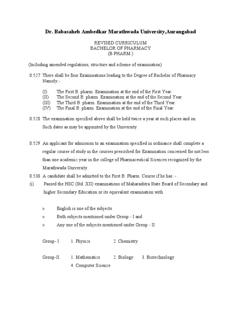 BAMU B.pharmacy First Year Syllabus Topical Medication