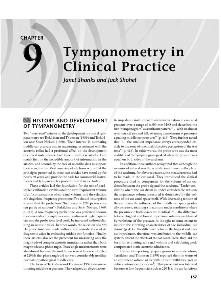 Tympanometry in Clinical Practice Shanks and Jack Shohet PDF