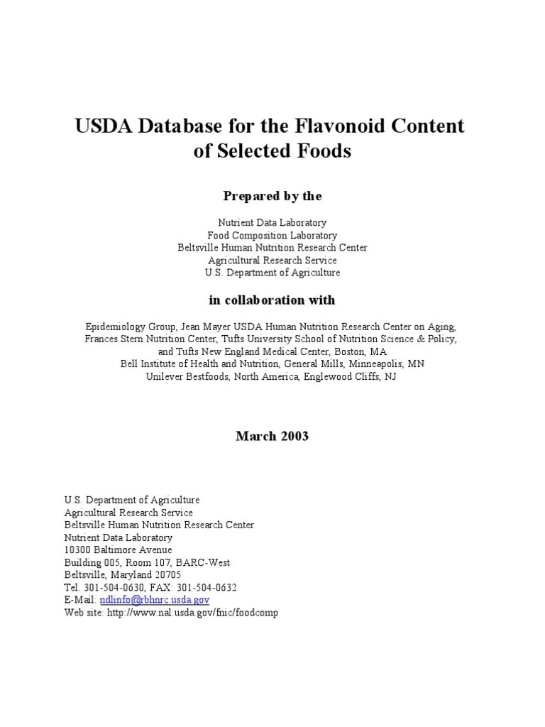 Flavonoids Properties USDA Download Free PDF Flavonoid Tea