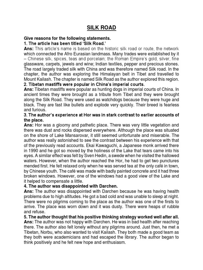 Silk Road PDF Silk Road Tibet