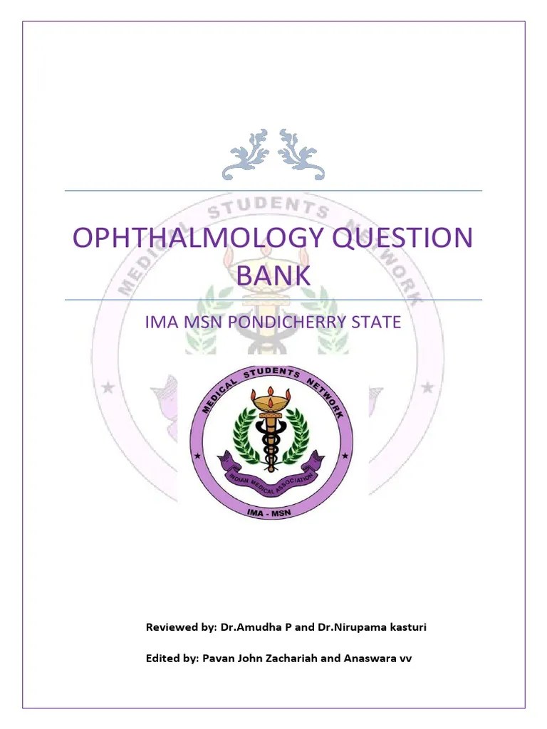 Ophthalmology Question Bank PDF Cornea