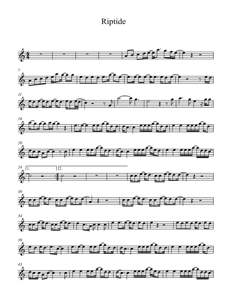 Riptide Partitura Completa PDF