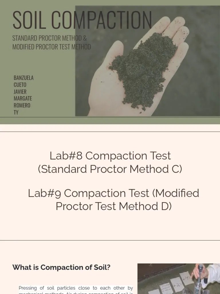 Soil Compaction Standard Proctor Method & Modified Proctor Test Method PDF Applied And
