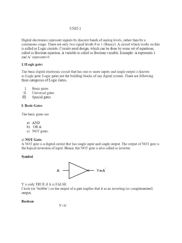 Digital Electronics Notes PDF