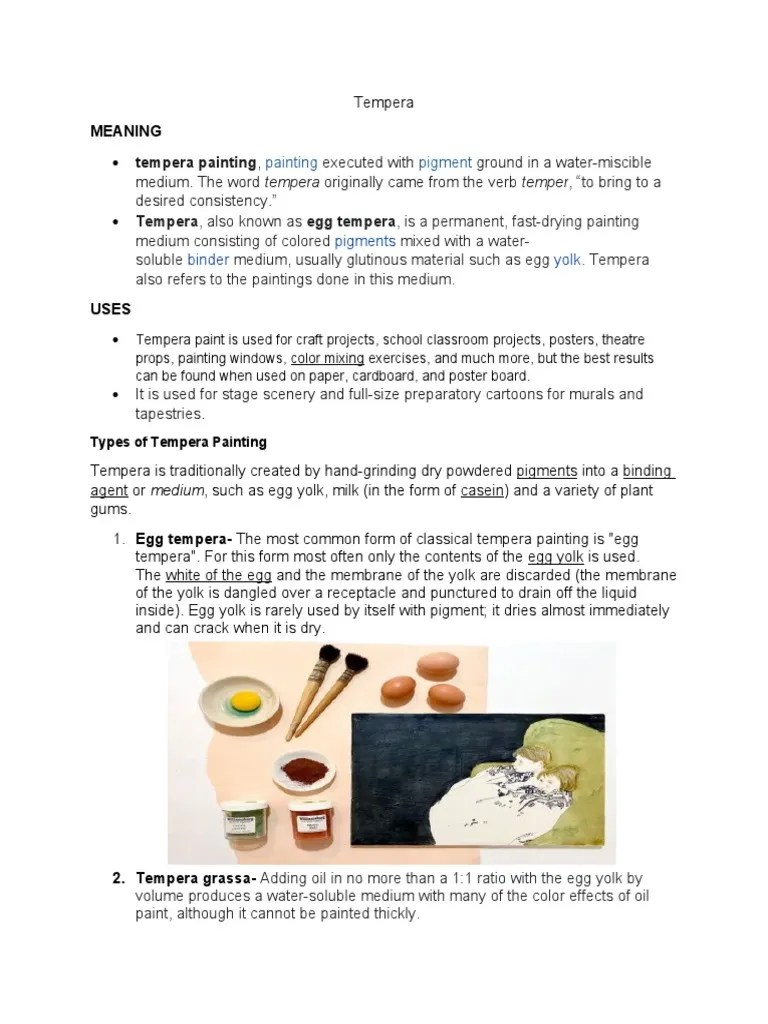 An InDepth Exploration of Tempera Painting Its History, Uses, Types