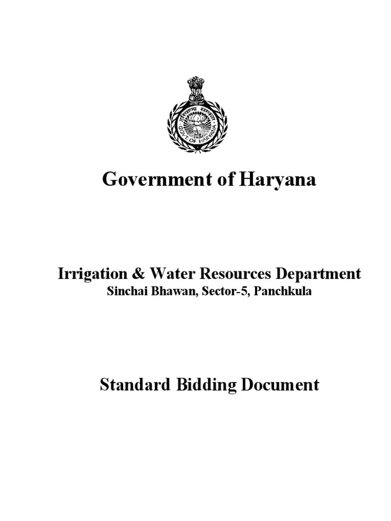 Government of Haryana Irrigation & Water Resources Department PDF Specification (Technical
