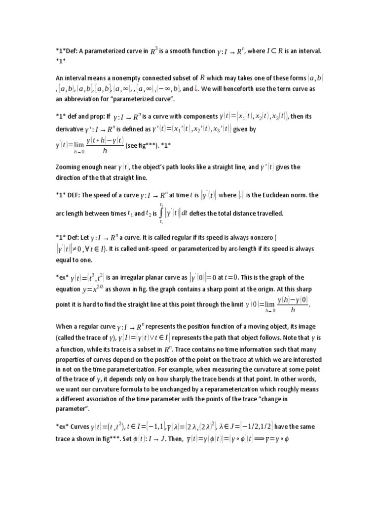 Differential Geometry PDF Derivative Curve