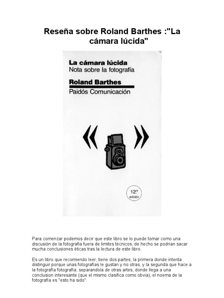 LA CAMARA LUCIDA ROLAND BARTHES PDF