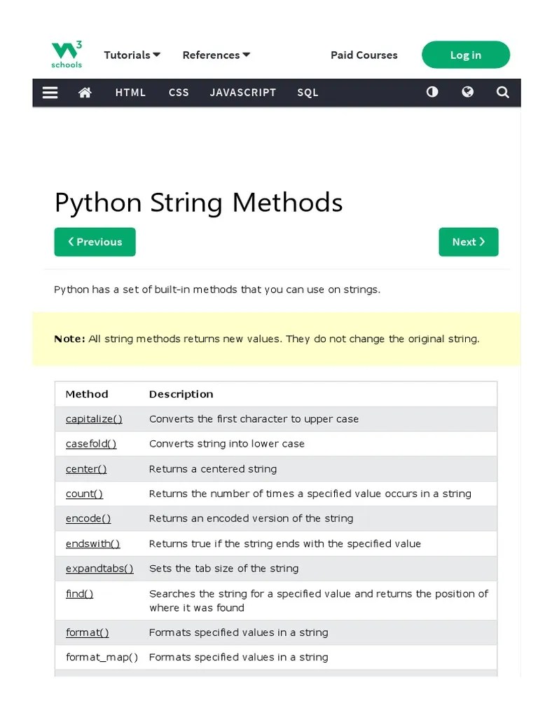 WWW W3schools Com Python Python Ref String ASP PDF J Query Php