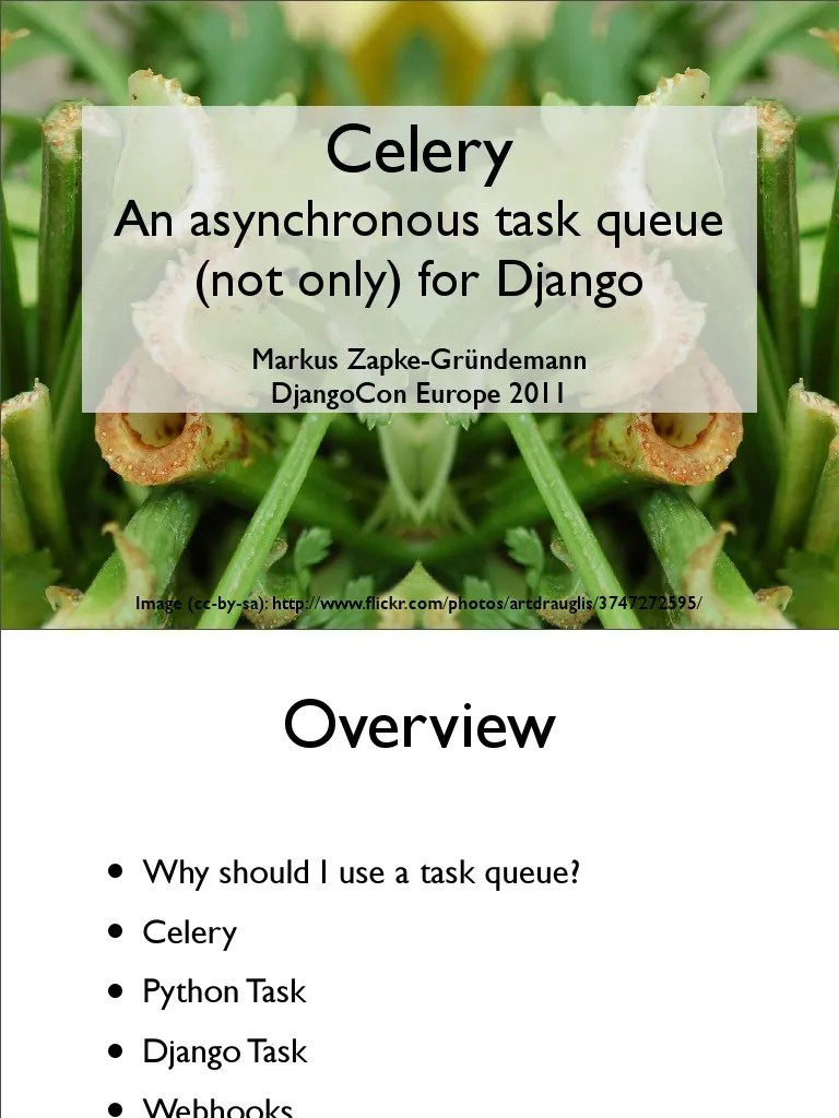 Celery An A Synchronous Task Queue (Not Only) for Django Software