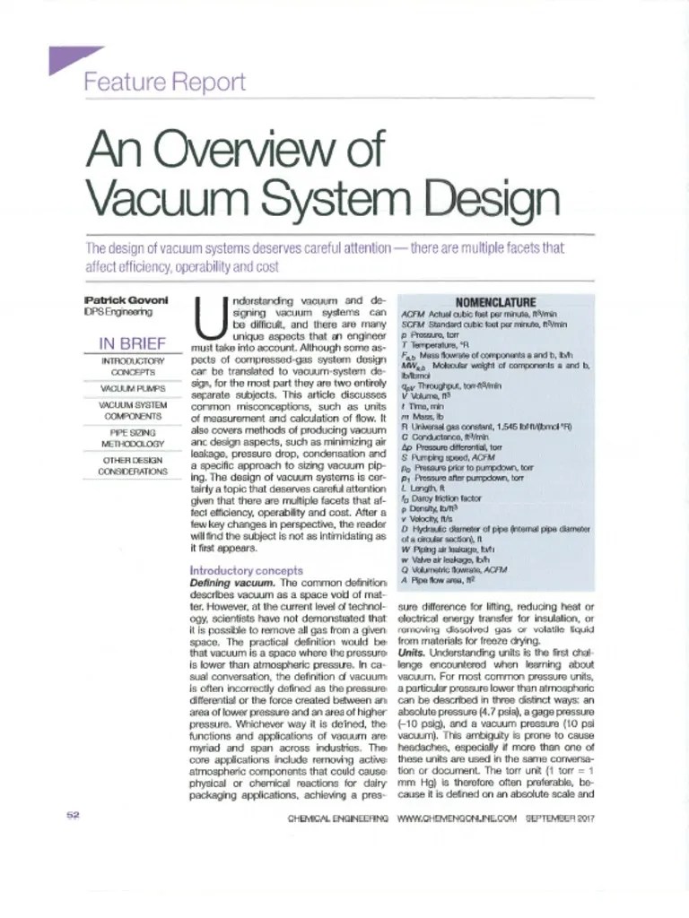 An Overview of Vacuum System Design PDF