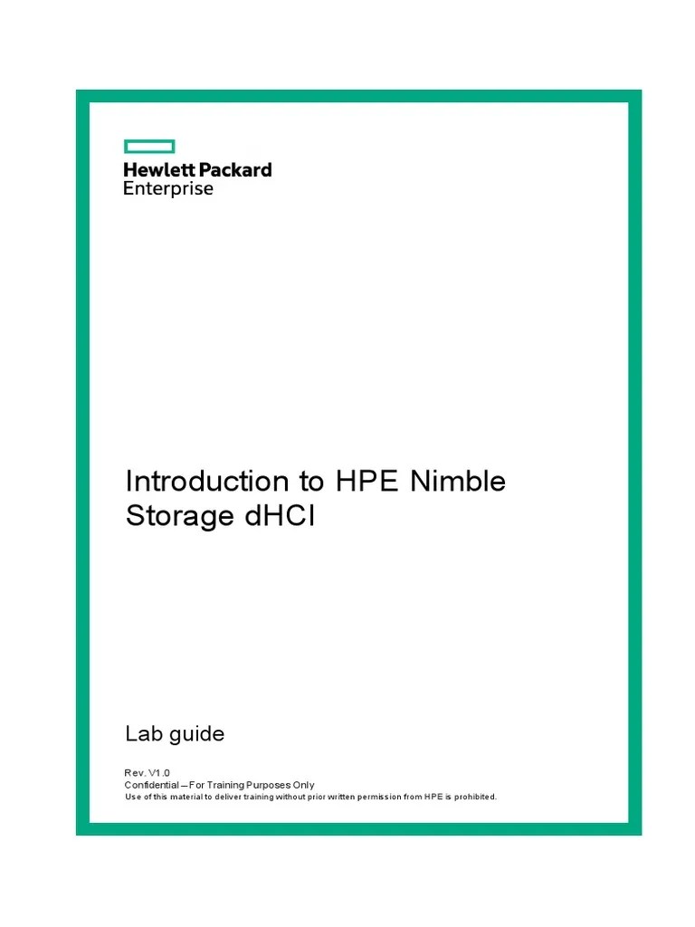 Introduction To HPE Nimble Storage DHCI Rev1.41 PDF Computer