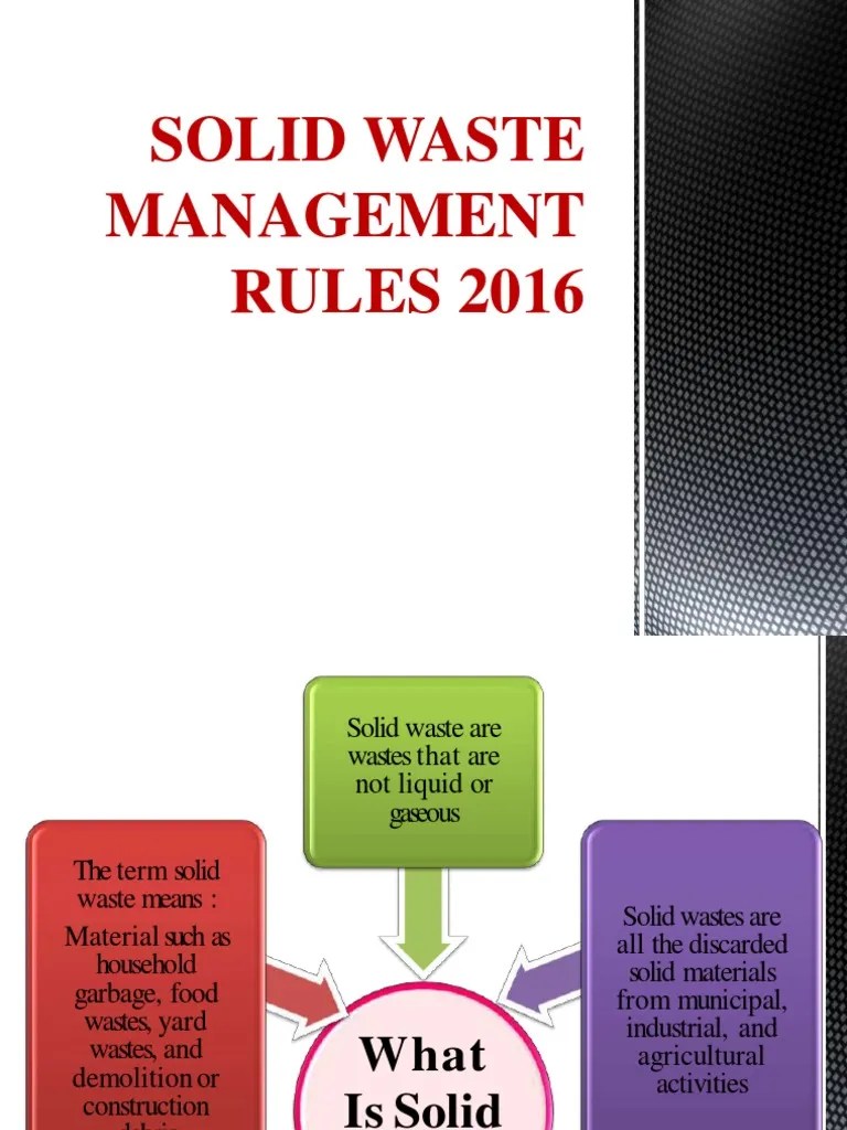 Solid Waste Management Rules PDF Municipal Solid Waste Waste