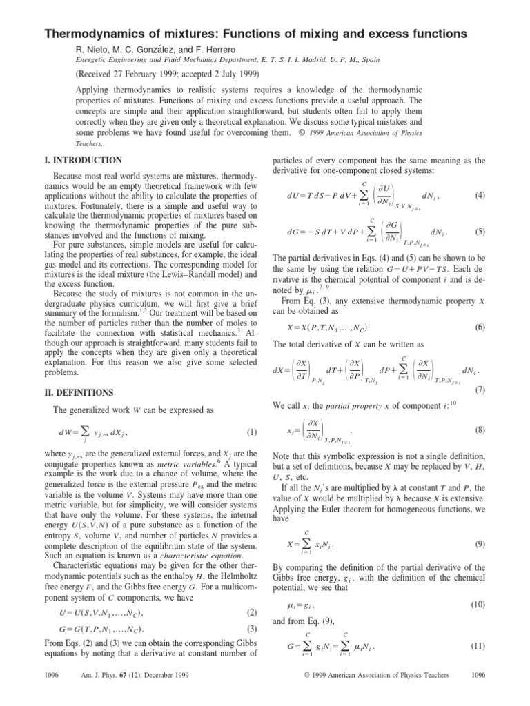 Thermodynamics_of_mixtures_Functions_of_mixing_and PDF Gibbs Free