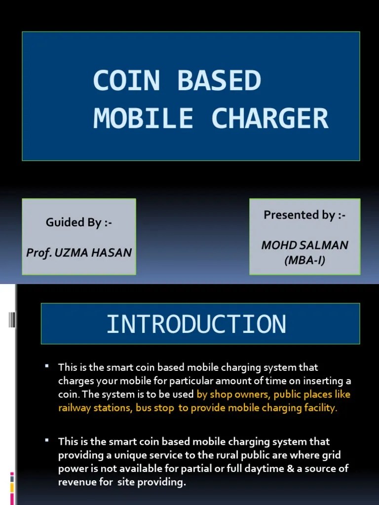 Coin Based Mobile Charger PDF Battery Charger Swot Analysis