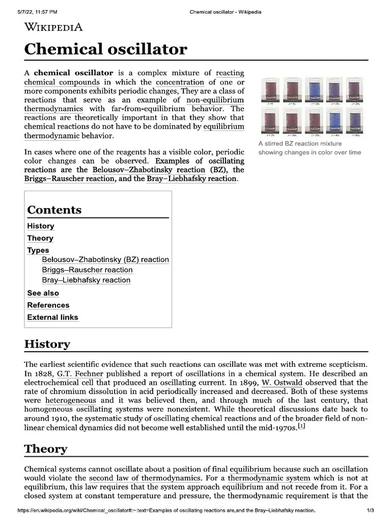 Oscillatory Chemical Reactions PDF