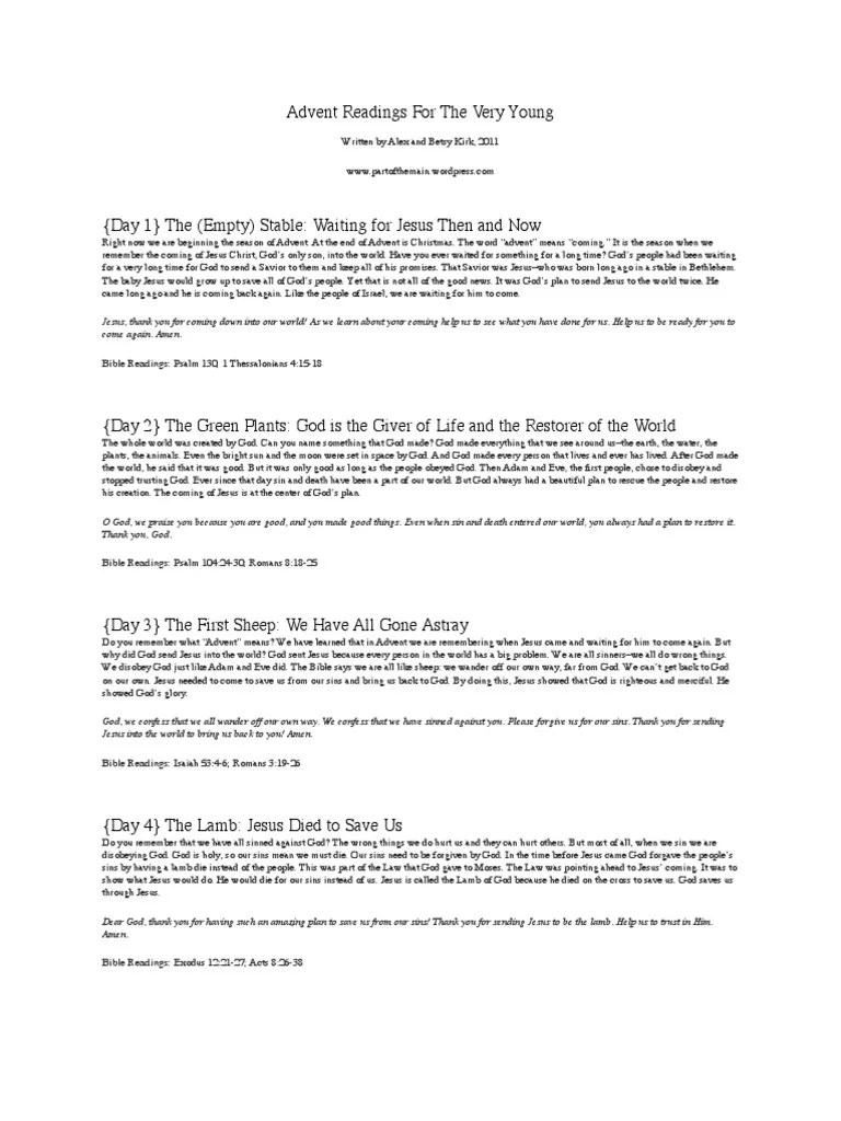 Advent Readings For The Very Young PDF Jesus Biblical Magi