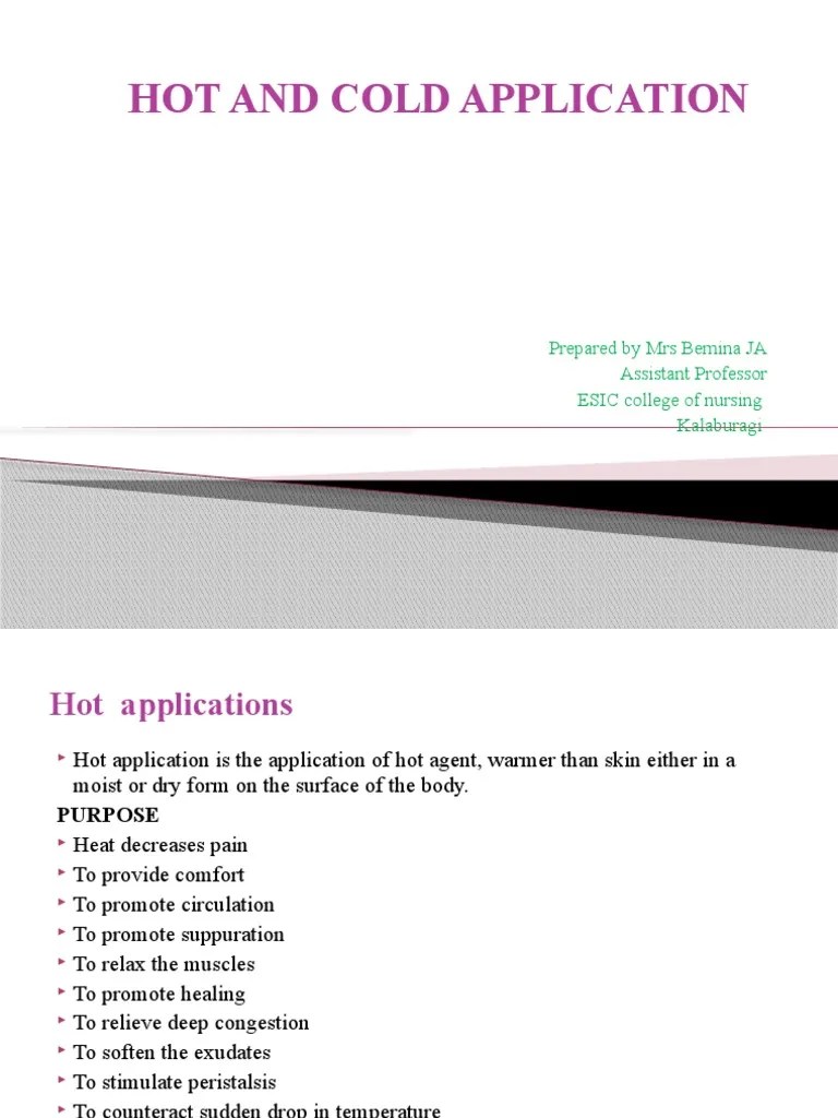 Heat and Cold Application PDF Heat Edema