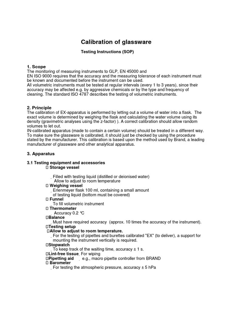 Calibration of Glassware 1. Scope PDF Calibration Density