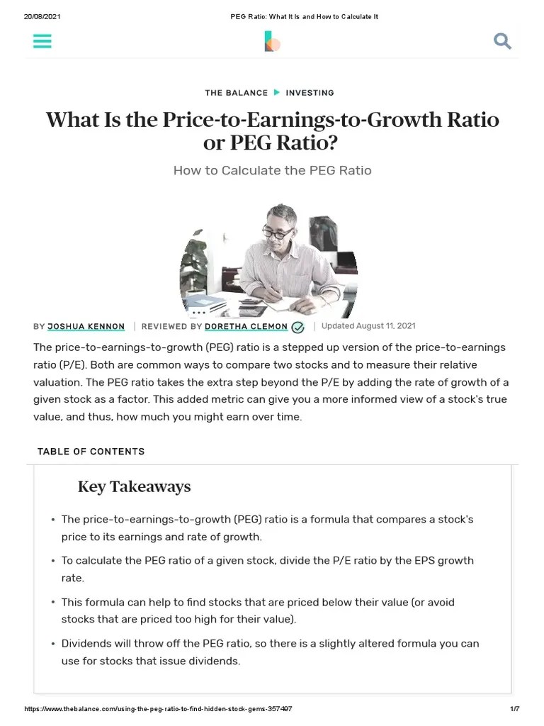 PEG Ratio What It Is and How To Calculate It PDF Peg Ratio