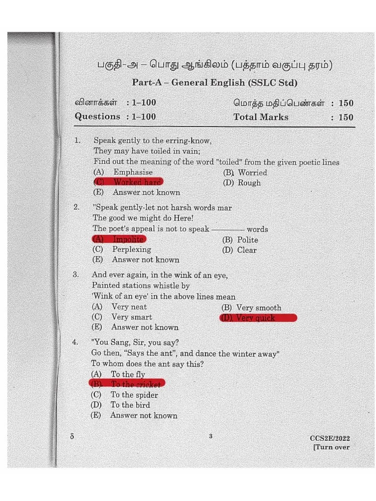 Group+II+Exam+ +Answer+Key+ (General+English) | PDF