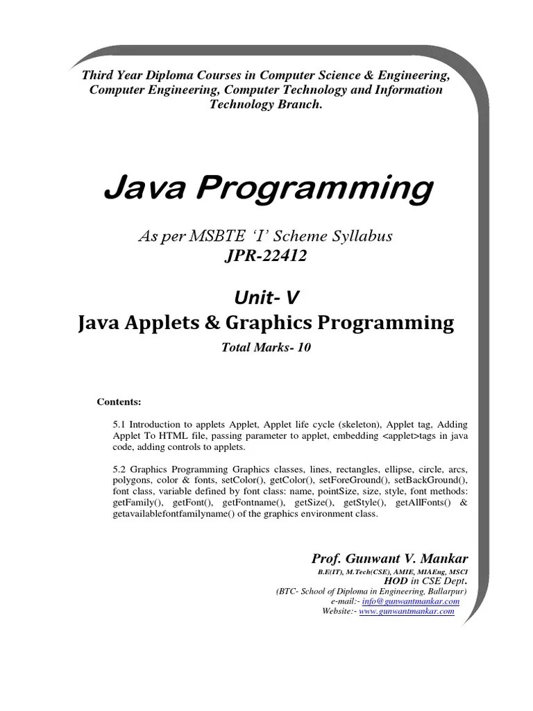 Java Applets & Graphics Programming PDF Html Element Java