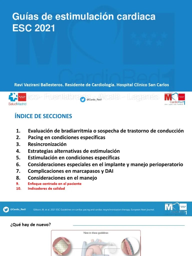 Sesion ESC 2021 Pacing Guidelines PDF Enfermedades y trastornos