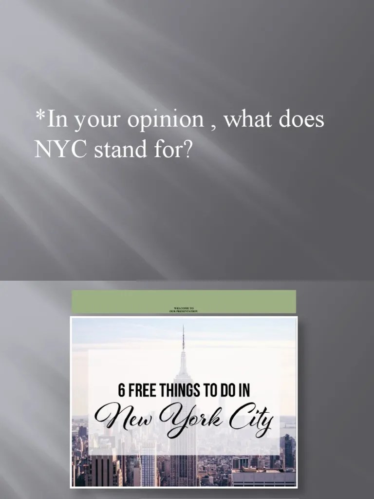 In Your Opinion, What Does NYC Stand For? PDF