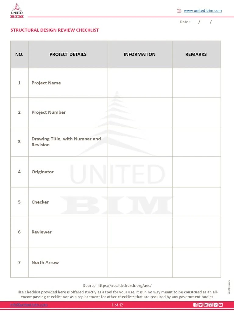 Structural Design Review Checklist Ver10June PDF Framing
