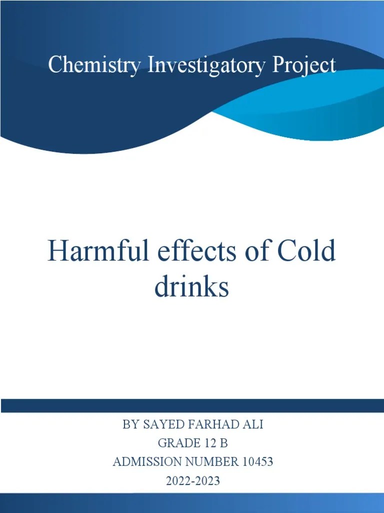 Harmful Effects of Cold Drinks EN PDF Soft Drink Drink