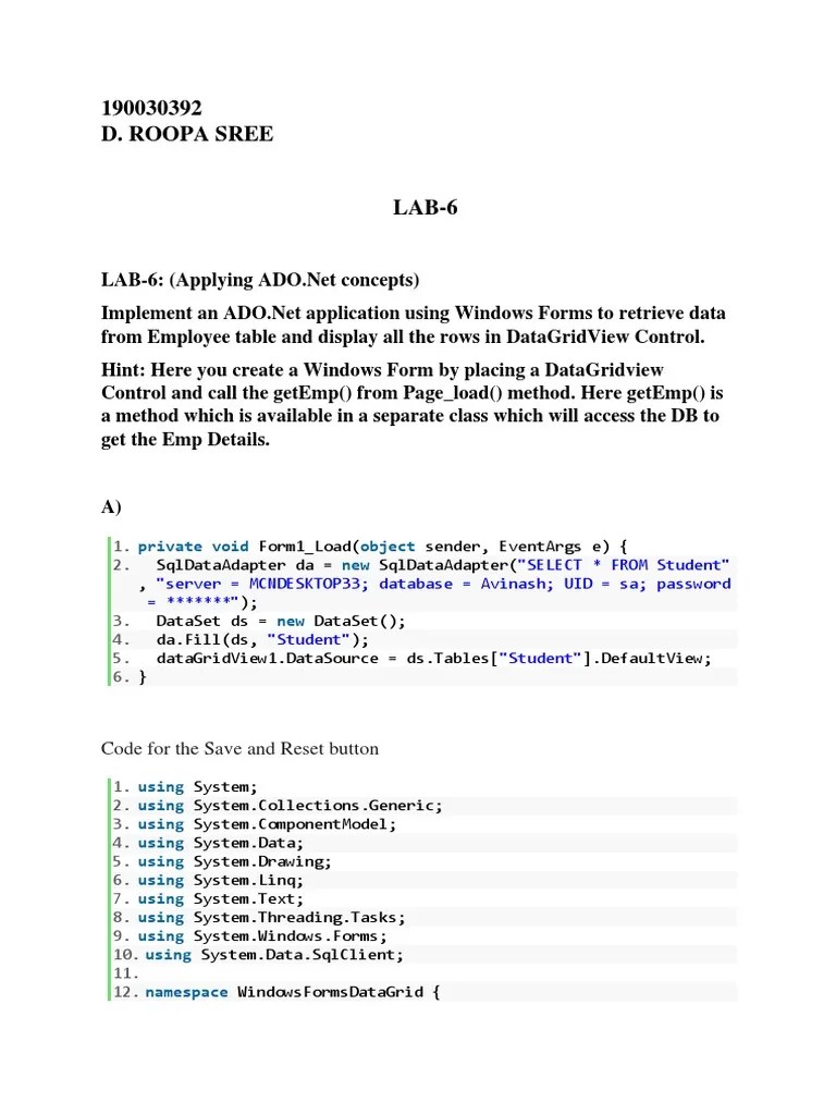 VSP Lab6 PDF Language Integrated Query Information Technology