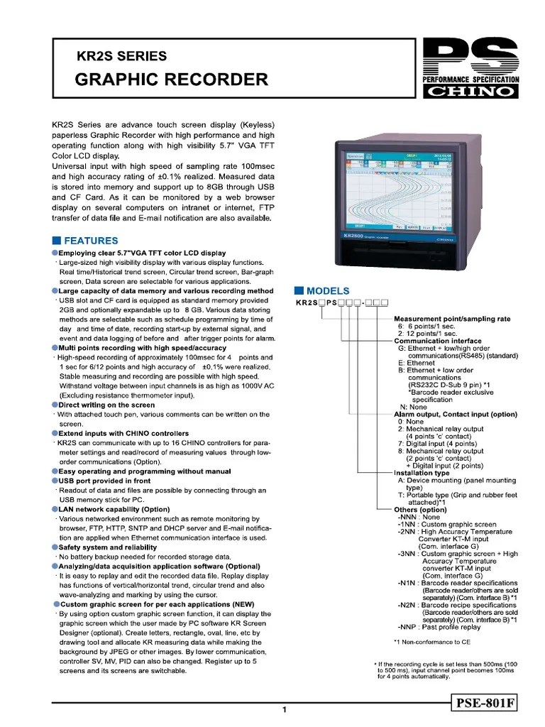 Chino Chartless Recorder Catalog PDF